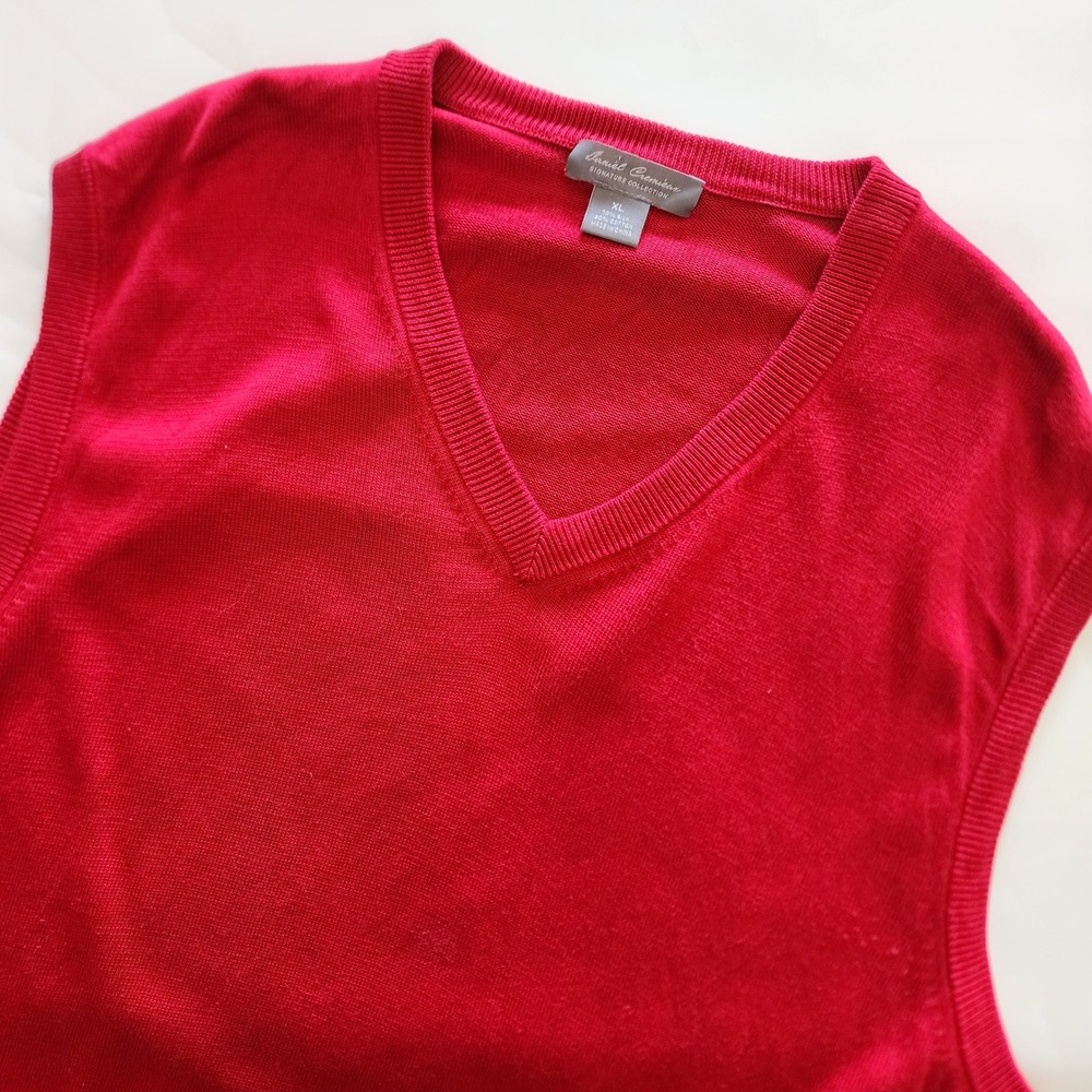Daniel Cremieux Signature Collection Silk‎ blend red vest mens size XL